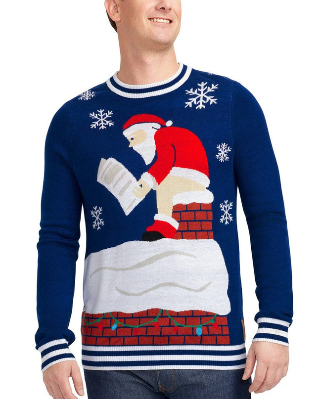 Men's Santa's Log on the Fire Ugly Christmas Sweater