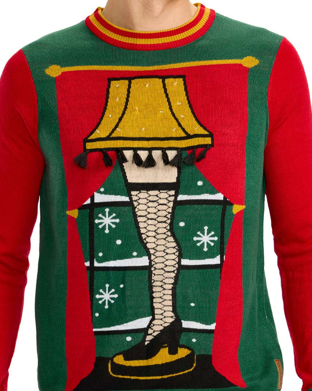 Men's Christmas Story Leg Lamp Light Up Ugly Christmas Sweater