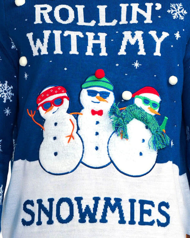 Men's Rollin' With My Snowmies Ugly Christmas Sweater