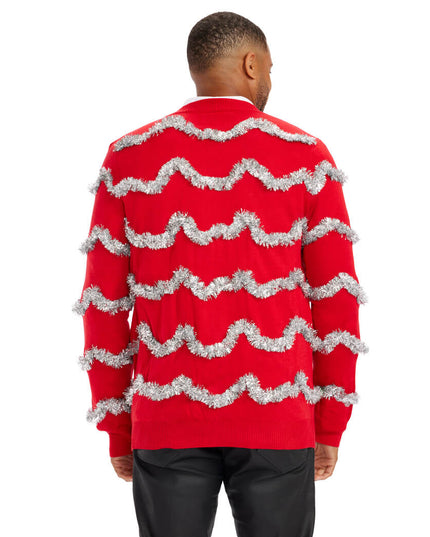 Men's Tinsel Christmas Cardigan Sweater