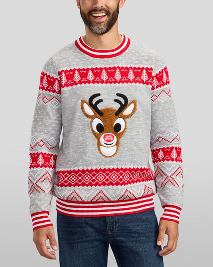 Men's Rudolph Light Up Ugly Christmas Sweater