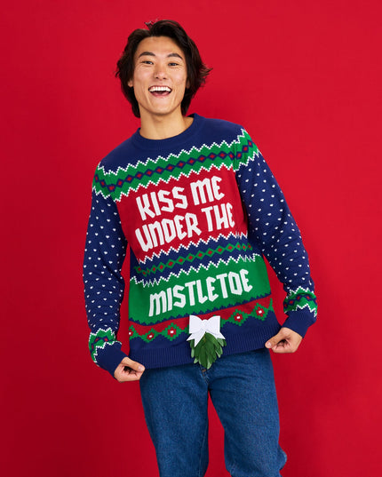 Men's Kiss Under the Mistletoe Ugly Christmas Sweater