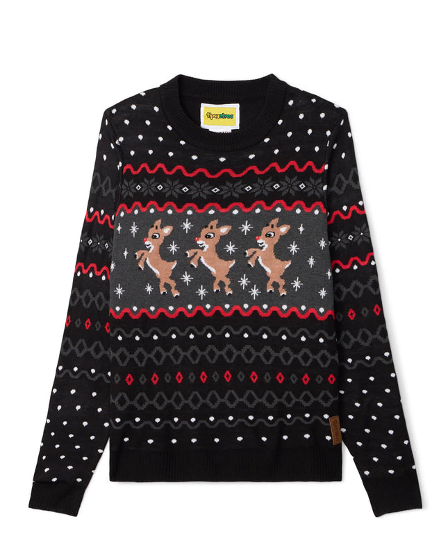 Men's Dark Fair Isle Rudolph Ugly Christmas Sweater
