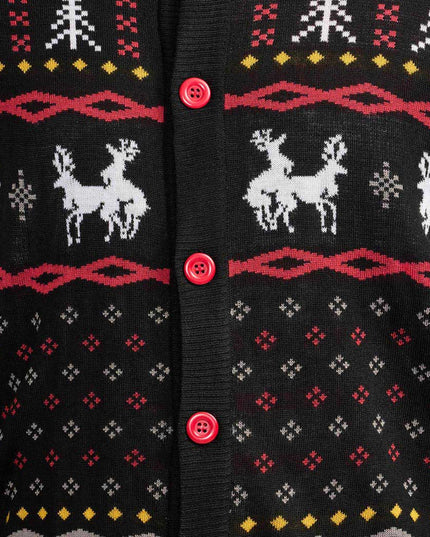 Men's Naughty Reindeer Ugly Christmas Cardigan Sweater