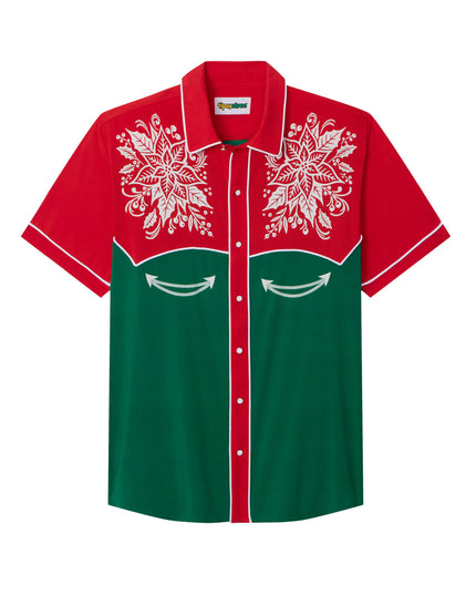 Men's Christmas Cowboy Button Down Shirt