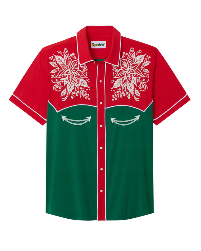 Men's Christmas Cowboy Button Down Shirt