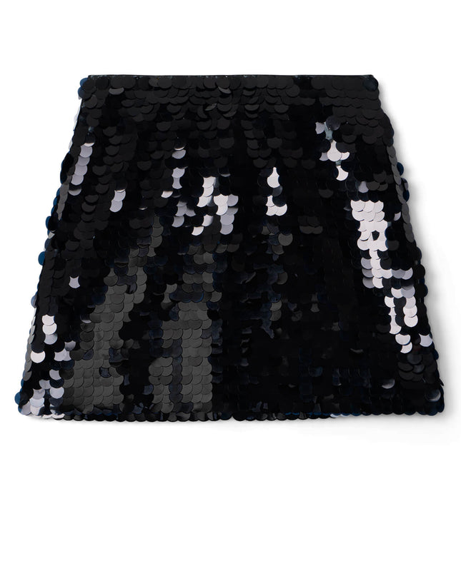 Black Disc Sequin Skirt