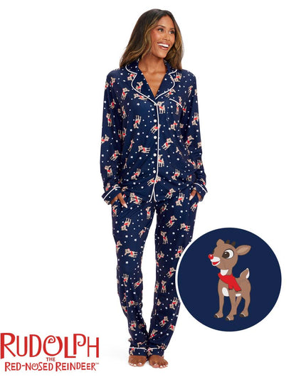Women's Rudolph Lapel Pajama Set