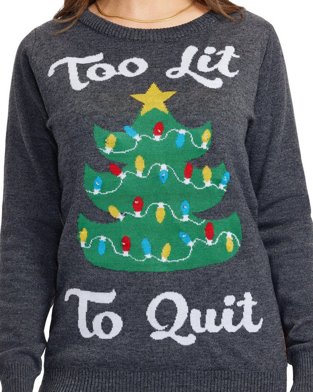 Women's Too Lit Light Up Ugly Christmas Sweater