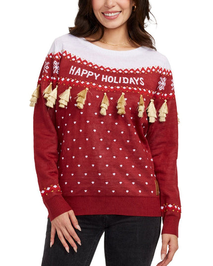 Women's Happy Holidays Tassel Ugly Christmas Sweater