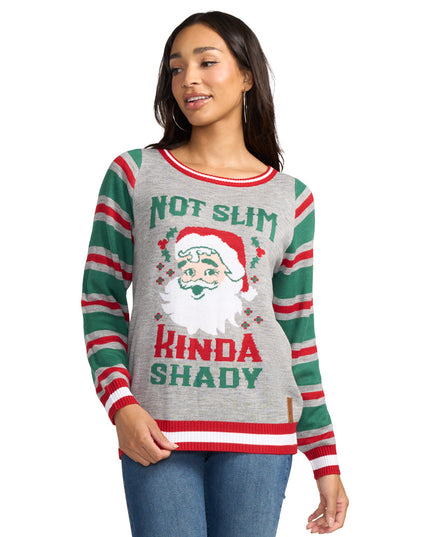Women's Not Slim, Kinda Shady Ugly Christmas Sweater