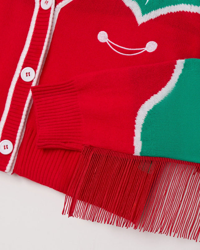 Women's Christmas Cowgirl Cropped Cardigan Sweater