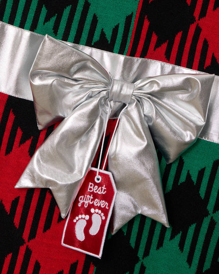 Women's Best Gift Ever Maternity Bow Christmas Sweater