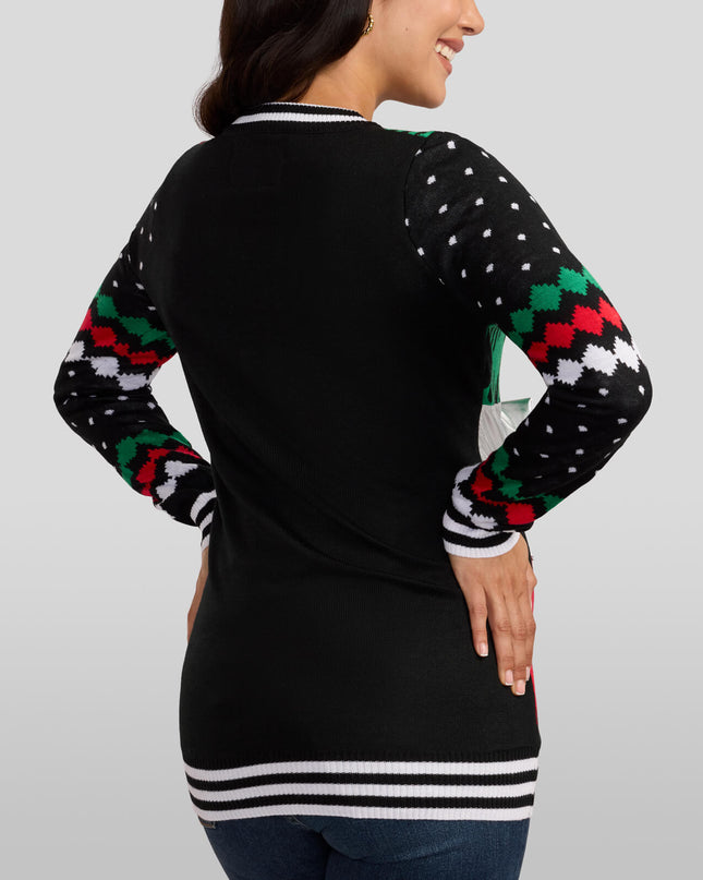Women's Best Gift Ever Maternity Bow Christmas Sweater