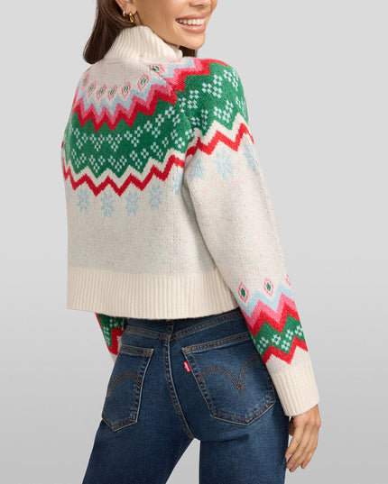 Women's Cozy Knit Oh What Fun Cropped Christmas Sweater