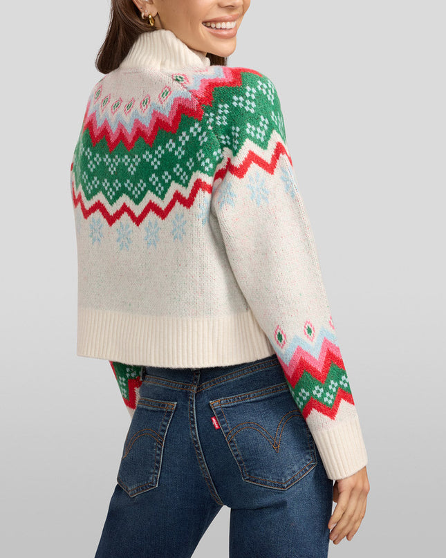 Women's Cozy Knit Oh What Fun Cropped Christmas Sweater