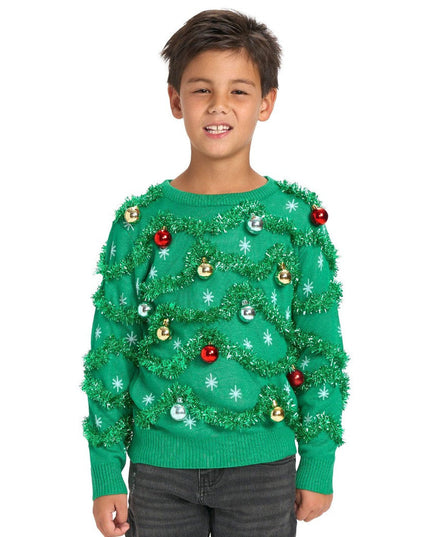 Boy's Gaudy Garland Ugly Christmas Sweater