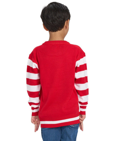 Boy's Santa's Close Up Ugly Christmas Sweater