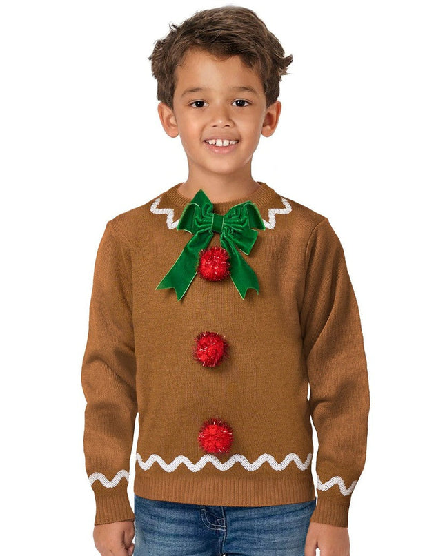 Boy's Gingerbead Ugly Christmas Sweater