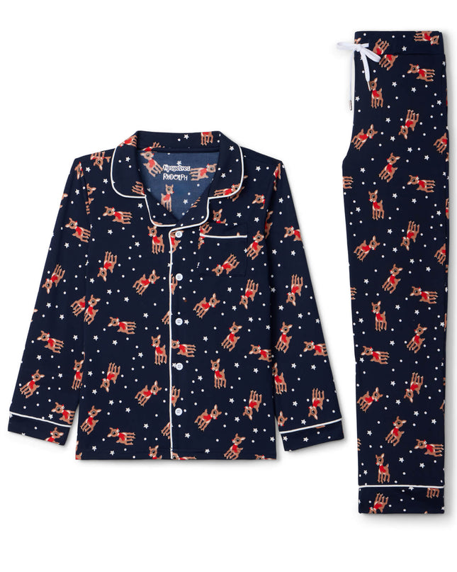 Boy's Rudolph Lapel Pajama Set