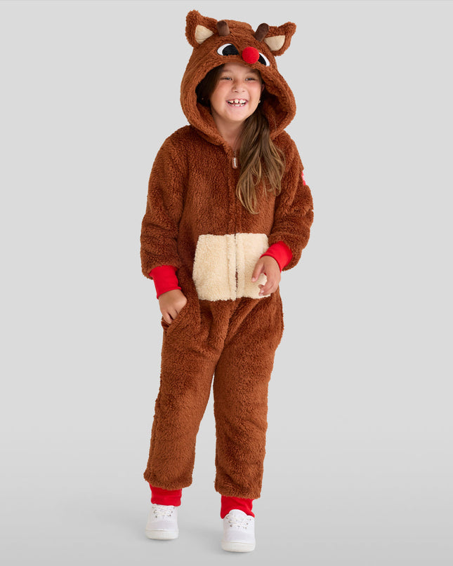 Girl's Rudolph Sherpa Jumpsuit