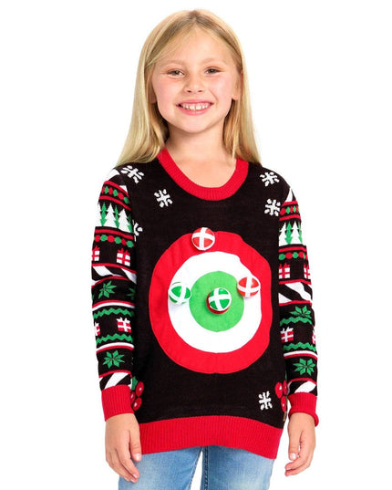 Girl's Dart Board Game Ugly Christmas Sweater