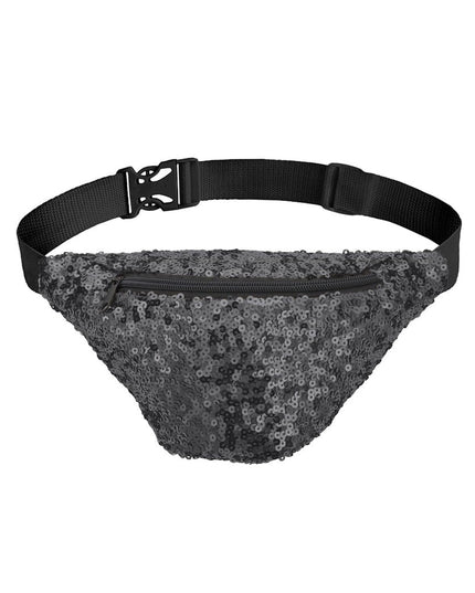 Black Sequin Fanny Pack