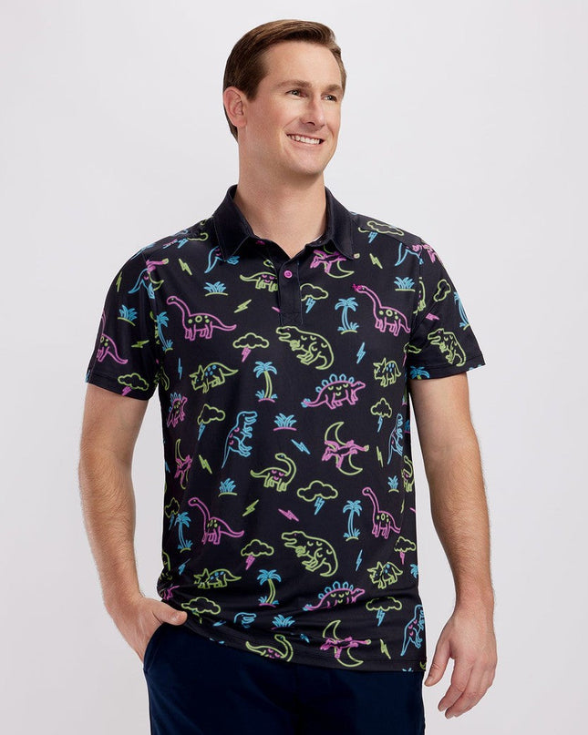 Men's Neon Dinosaur Pickleball Shirt