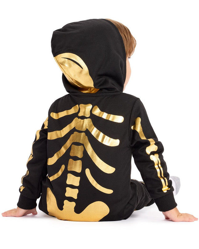 Toddler Boy's Gold Skeleton Costume