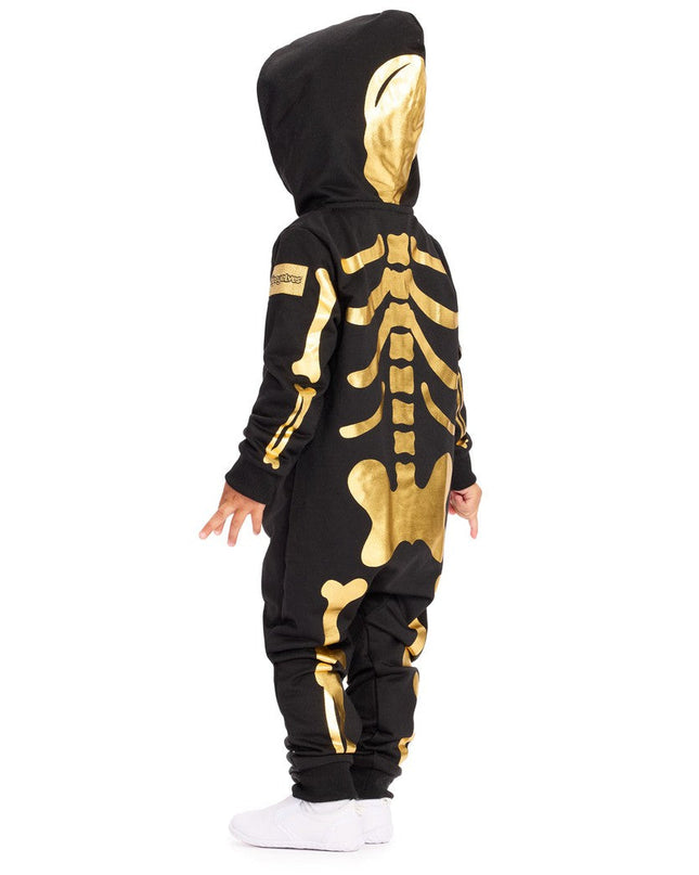 Toddler Girl's Gold Skeleton Costume