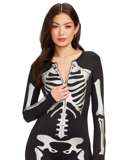 Shimmer Skeleton Bodysuit Costume