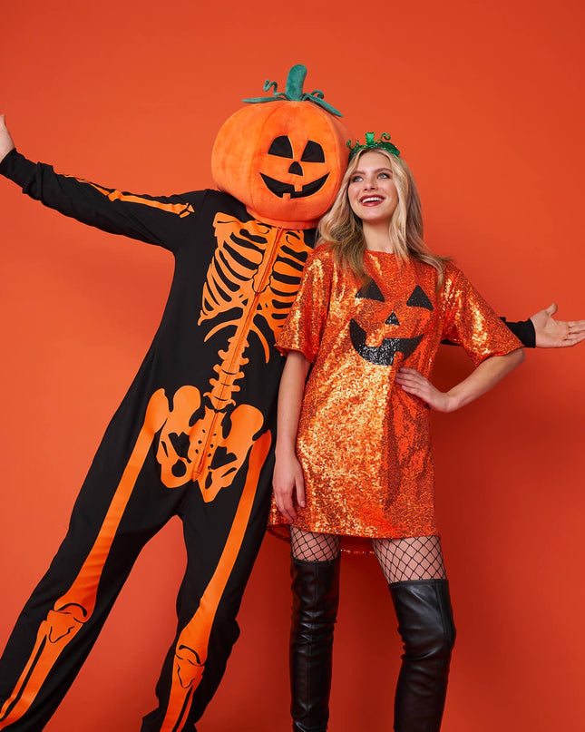 Sequined Pumpkin Costume Dress