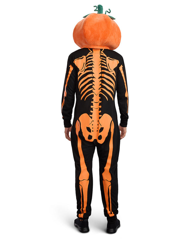 Men's Pumpkin Head Skeleton Costume