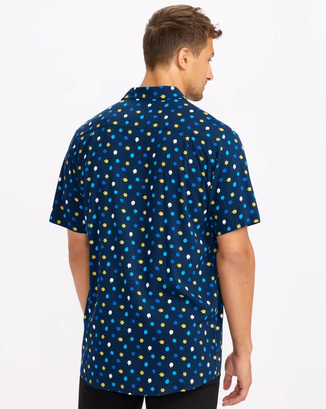 Men's Dreidel Decor Button Down Shirt