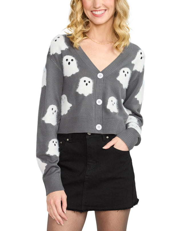 Women's Ghostly Glam Halloween Cardigan Sweater