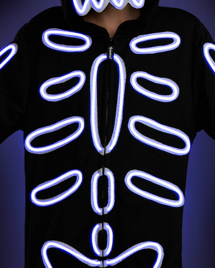 Girl's Neon LED Light Up Skeleton Costume