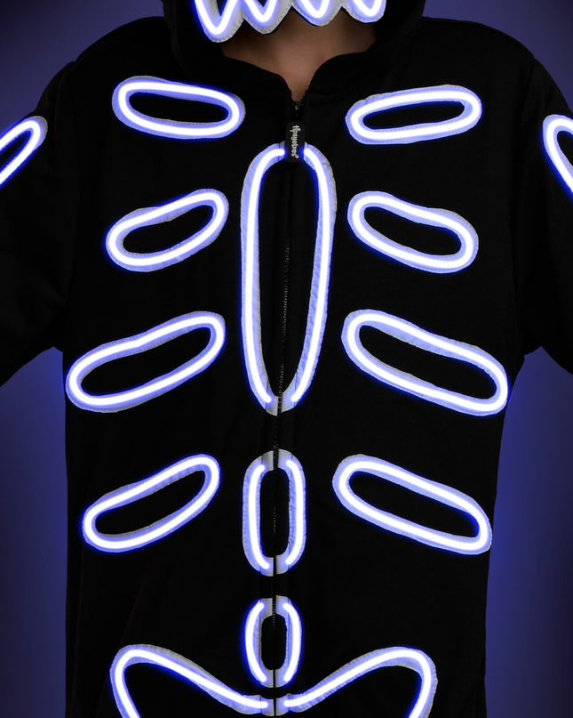 Girl's Neon LED Light Up Skeleton Costume