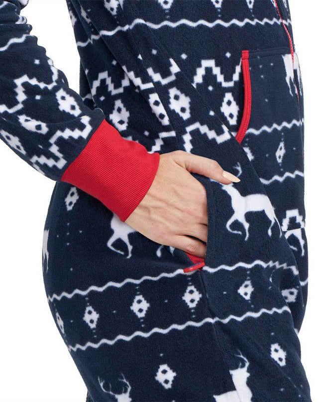 Women's Blue Reindeer Jumpsuit