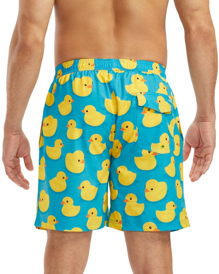 Rubber Ducky Stretch Swim Trunks With Liner - 7.5" Inseam