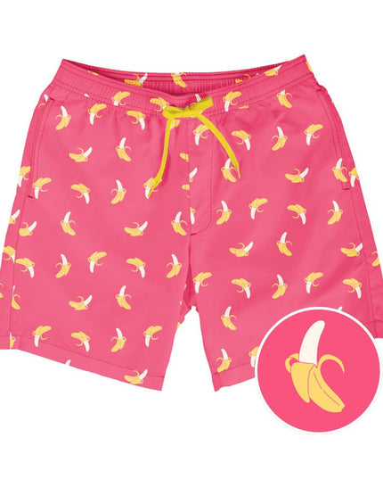 Pink Banana Peel Stretch Swim Trunks - 7.5" Inseam