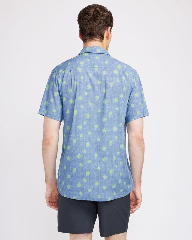 Men's Blue Clover Button Down Shirt