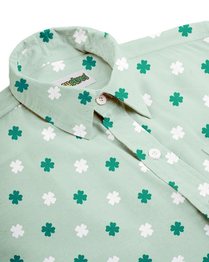 Men's Mint Clover Button Down Shirt
