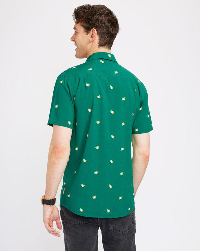 Men's Irish Flag All Over Button Down Shirt