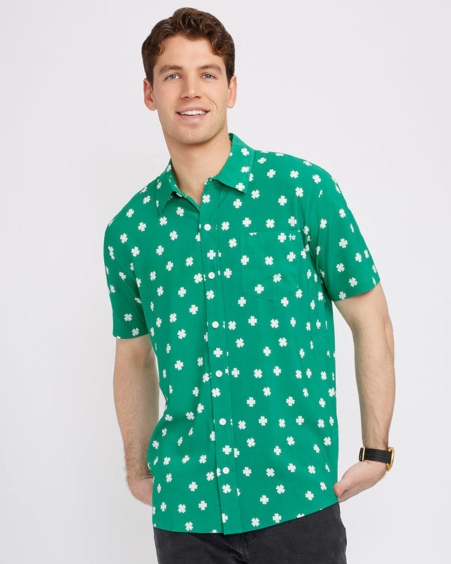 Men's Green Crushin' Clovers Button Down Shirt