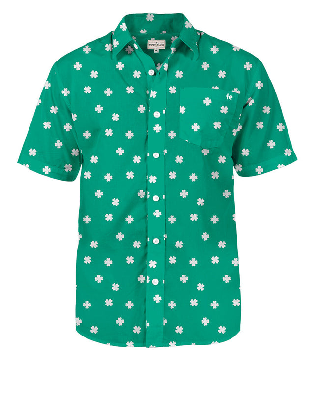 Men's Green Crushin' Clovers Button Down Shirt