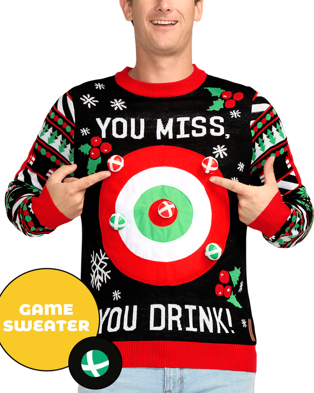 Men's Drinking Game Ugly Christmas Sweater