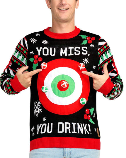 Men's Drinking Game Ugly Christmas Sweater