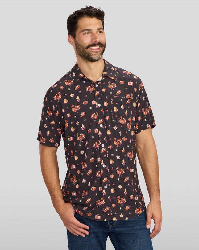 Men's 8-Bit Turkey Button Down Shirt