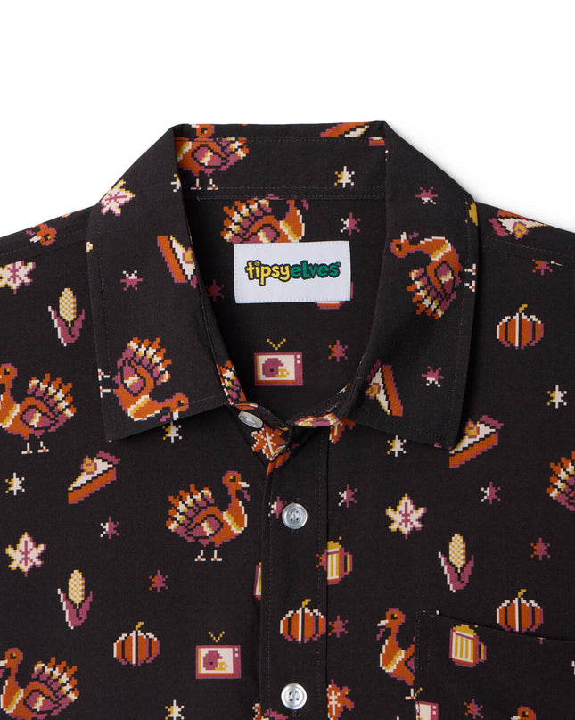 Men's 8-Bit Turkey Button Down Shirt