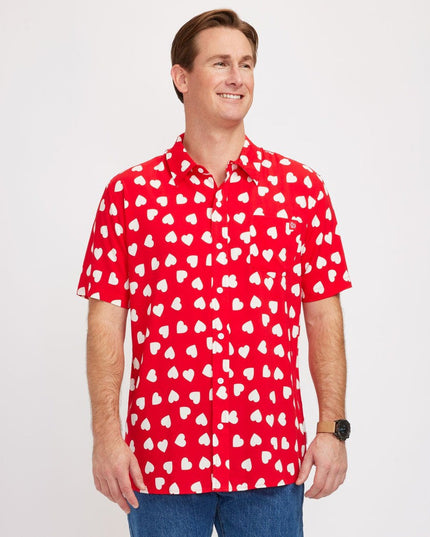 Men's Heartbeat Button Down Shirt